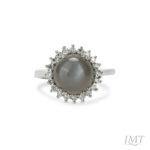 Grey Moon Stone 925 Silver   Ring