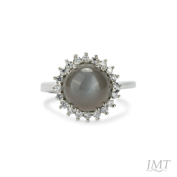 Grey Moon Stone 925 Silver   Ring