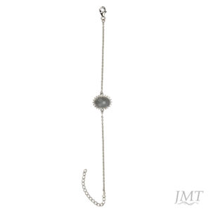 Grey Moon Stone 925 Silver   Bracelet