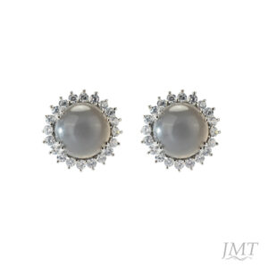 Grey Moon Stone 925 Silver   Earrings