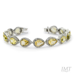 Lemon Quartz 925 Silver   Bracelet