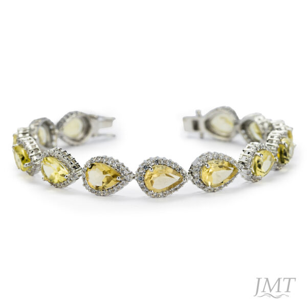 Lemon Quartz 925 Silver   Bracelet