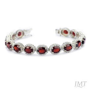 Garnet 925 Silver Bracelet